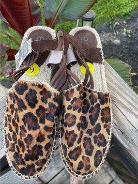 Fun Leopard Print authentic Spanish Espadrille Slip-Ons - Brown Leopard